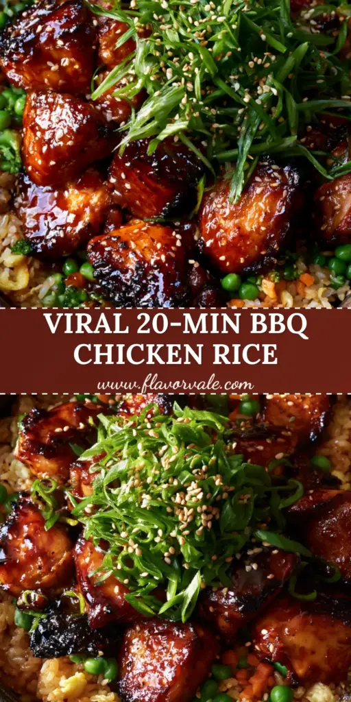 Japanese BBQ Chicken Fried Rice: The Ultimate Umami-Packed One-Pan Dinner 4 A top-down macro shot of a dark stoneware bowl filled with glossy mahogany Japanese BBQ chicken fried rice, bright green peas, and scallions. (japanese bbq chicken fried rice)