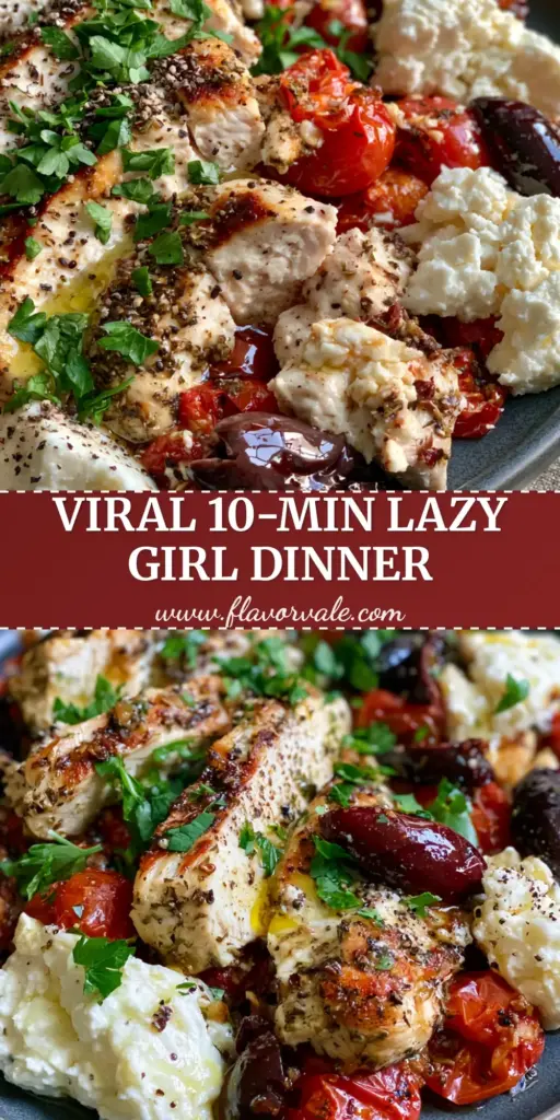 A top-down view of a Mediterranean one-pan chicken dish with blistered tomatoes and feta, perfect for Healthy Dinner Ideas.