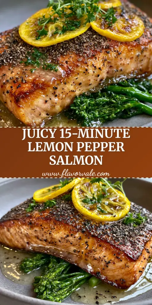 Lemon Pepper Salmon with Glistening Garlic Butter and Charred Lemons 3 A close-up of Lemon pepper salmon with a thick pepper crust and charred lemon wheels in a matte bowl.